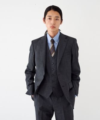 YUNSA ウインドペン／かすれチェック クラシック3ピーススーツ