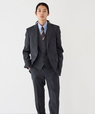 YUNSA ウインドペン／かすれチェック クラシック3ピーススーツ