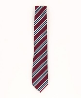 ＜COMME CA ISM (Men)＞【シルク１００％】ダブルストライプ　ネクタイ（４７０６ＮＥ０８）