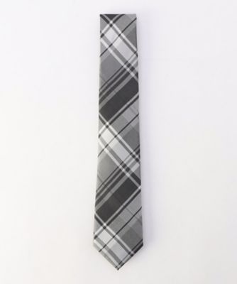 ＜COMME CA ISM (Men)＞【シルク　１００％】ベーシック　チェック　ネクタイ（４７０６ＮＧ０６）