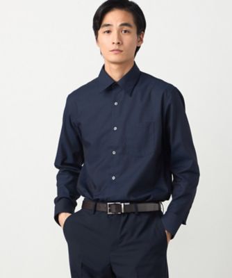新品epa ドレスシャツ ドレスシャツ タブカラー ダブルカフス ブルー無地 ヘリンボーン