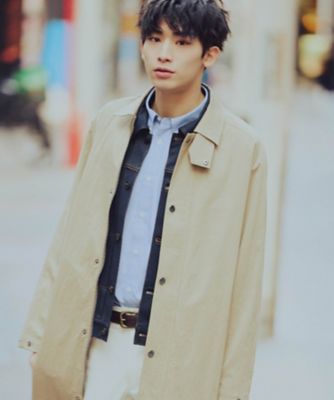 コットンナイロンストレッチ ステンカラーコート（4717MO02