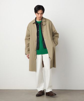 コットンナイロンストレッチ ステンカラーコート（4717MO02