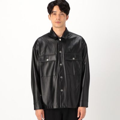 『美品』pelleq レザーシャツ CAMBIO(カンビオ)】Hickory Patchwork Denim Shirts デニム