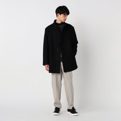 ウール ポリエステルショートビーバー スタンドカラー ショート