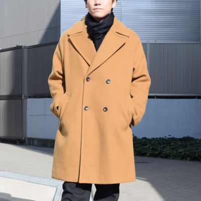 ＜三越伊勢丹/公式＞【SALE】COMME CA ISM (Men)/コムサイズム ウールライク ポリエステル ダブル チェスターコート ベージュ コート・ジャケット【三越伊勢丹/公式】