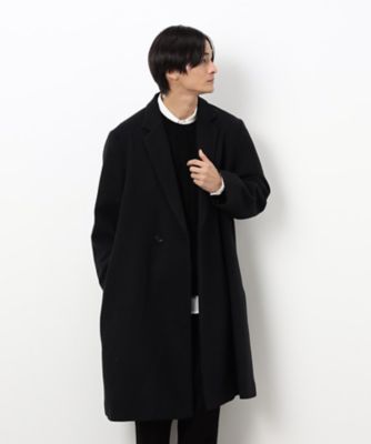 ☆美品 アーペーセー 3ボタン メルトン ウール チェスターコート 濃紺 定番人気]Super100ウールビーバーロングチェスターコート （その他