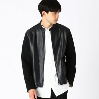 ＜COMME CA ISM (Men)＞【アクトテック】　フェイクレザー　ライダースブルゾン（４７２２ＢＹ０４）