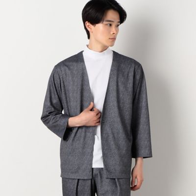 ＜COMME CA ISM (Men)＞【セットアップ対応】ウォッシャブル　メッシュ　９分丈　ノーカラー　ジャケット（４７２５ＪＣ２３）