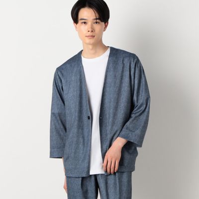 【セットアップ対応】ウォッシャブル　メッシュ　９分丈　ノーカラー　ジャケット（４７２５ＪＣ２３）
