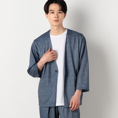 【セットアップ対応】ウォッシャブル　メッシュ　９分丈　ノーカラー　ジャケット（４７２５ＪＣ２３）