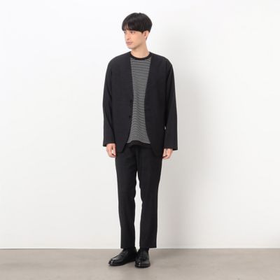 【セットアップ対応】デニムライクジャージー　ラペルレス　ジャケット（４７２５ＪＧ１２）