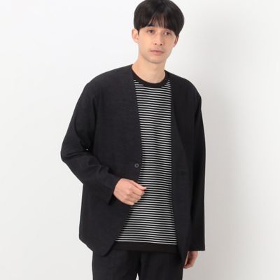 【セットアップ対応】デニムライクジャージー　ラペルレス　ジャケット（４７２５ＪＧ１２）