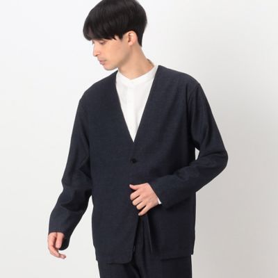 【セットアップ対応】デニムライクジャージー　ラペルレス　ジャケット（４７２５ＪＧ１２）