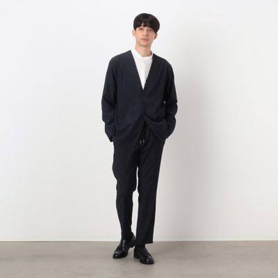 【セットアップ対応】デニムライクジャージー　ラペルレス　ジャケット（４７２５ＪＧ１２）
