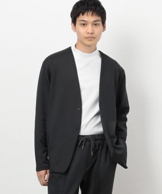 【セットアップ対応】　ストレッチダンボールニット　ノーカラージャケット（４７２５ＪＩ０２）