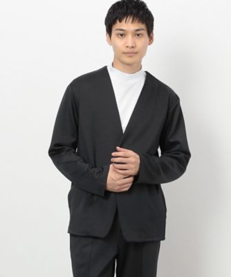 【セットアップ対応】　ストレッチダンボールニット　ノーカラージャケット（４７２５ＪＩ０２）