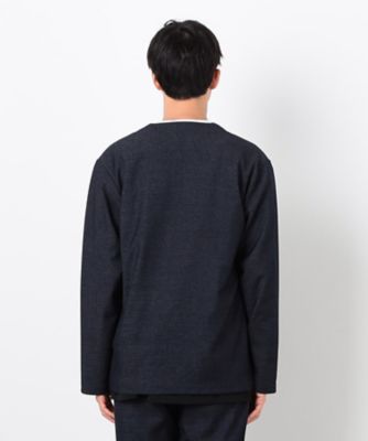 セットアップ対応】デニムライクジャージー ノーカラージャケット