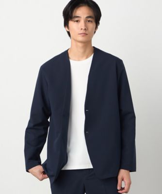 セットアップ対応】ウールライク ノーカラージャケット