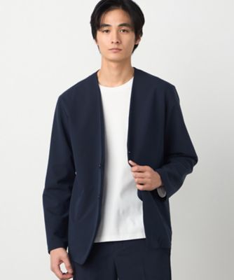 セットアップ対応】ウールライク ノーカラージャケット