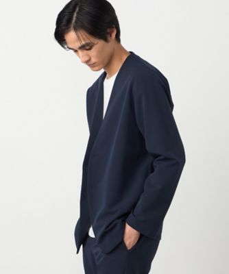 セットアップ対応】ウールライク ノーカラージャケット