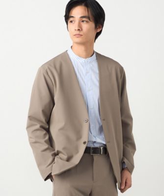 セットアップ対応】ウールライク ノーカラージャケット