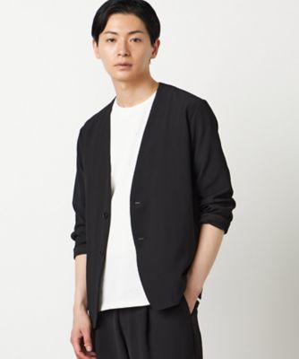 セットアップ対応】楊柳ポリエステル ノーカラージャケット