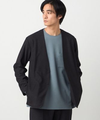 セットアップ対応】デニムライクストレッチ ノーカラージャケット