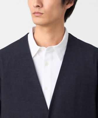 セットアップ対応】デニムライクストレッチ ノーカラージャケット