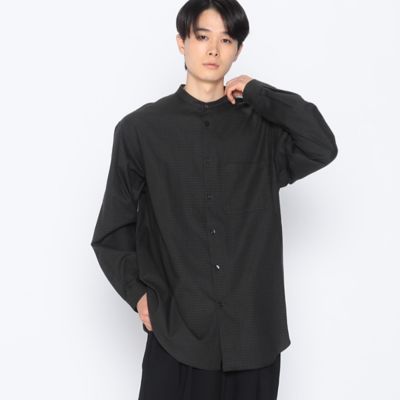 ＜COMME CA ISM (Men)＞ネルチェック　羽織　バンドカラー　シャツ（４７３０ＩＥ１０）