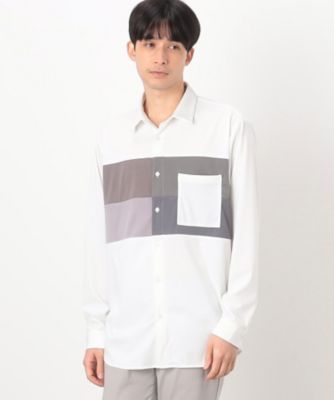 ＜COMME CA ISM (Men)＞★ＴＶドラマ着用商品★　カラーブロック　パッチワーク　シャツ（４７３０ＩＧ０５）