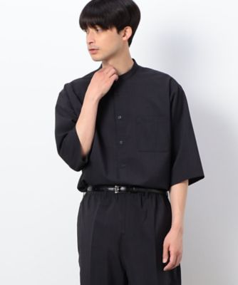 ファンクショナル　リネンライク　バンドカラー　七分袖シャツ（４７３０ＩＧ０８）
