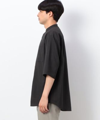 ファンクショナル　リネンライク　バンドカラー　七分袖シャツ（４７３０ＩＧ０８）