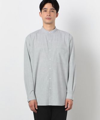 ウールライク　バンドカラー　シャツ（長袖）（４７３０ＩＩ０１）