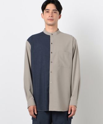 ウールライク バイカラー シャツ（長袖）（4730II07