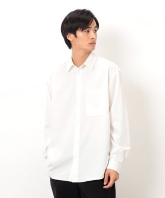 ＜COMME CA ISM (Men)＞ウールライク　ショートポイントカラー　長袖シャツ（４７３０ＩＭ０２）