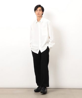 ウールライク ショートポイントカラー 長袖シャツ（4730IM02