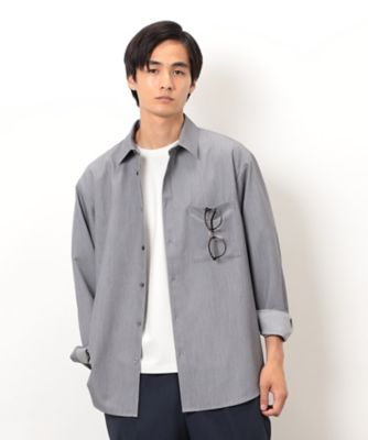 ウールライク ショートポイントカラー 長袖シャツ（4730IM02