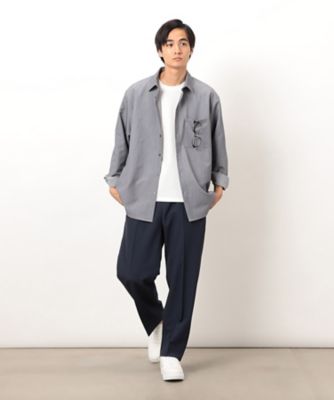 ウールライク ショートポイントカラー 長袖シャツ（4730IM02