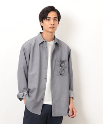 ウールライク ショートポイントカラー 長袖シャツ（4730IM02