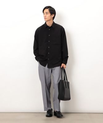 ウールライク ショートポイントカラー 長袖シャツ（4730IM02