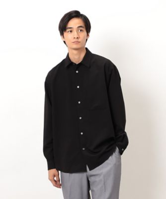 ウールライク ショートポイントカラー 長袖シャツ（4730IM02