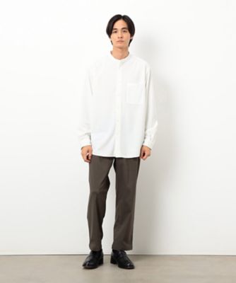 トリコットコーデュロイ バンドカラー シャツ（4730IM06