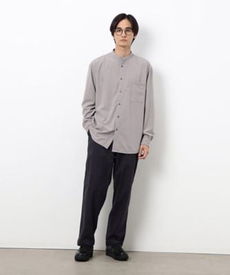 トリコットコーデュロイ バンドカラー シャツ（4730IM06