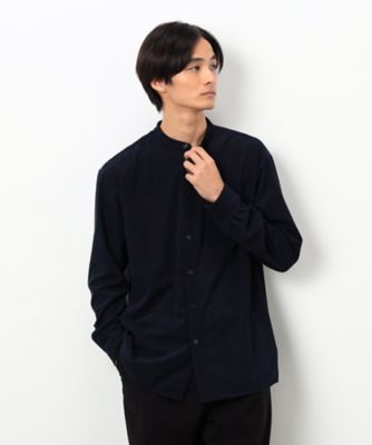 トリコットコーデュロイ バンドカラー シャツ（4730IM06
