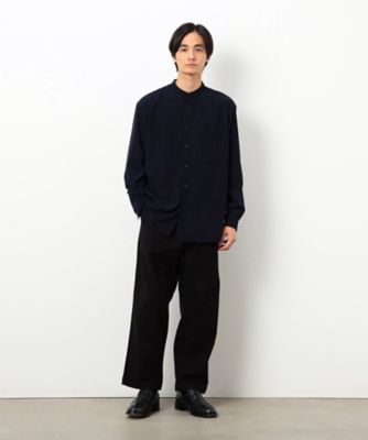 トリコットコーデュロイ バンドカラー シャツ（4730IM06