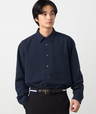 ウールライクストレッチツイル ショートポイントカラーシャツ