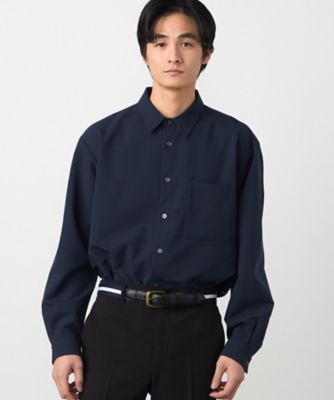 ウールライクストレッチツイル ショートポイントカラーシャツ