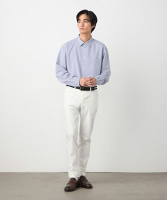 ウールライクストレッチツイル ショートポイントカラーシャツ