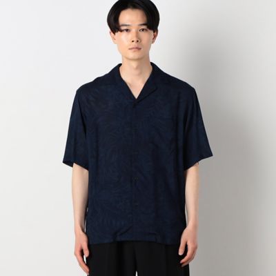 ユニオンランチ　フラワープリンオープンカラーシャツ ユニオンランチ フラワープリンオープンカラーシャツ